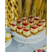 Set of 20 DIY Mini Cake Favor Set Clear Cake Wrap w/Mini Forks for Dessert Display Wedding Bridal Shower Elegant Cake Decor Treats Food Favor