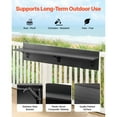 thumbnail image 2 of KFFKFF Table Suspendue pour Balcon, Table Pliante de Rambarde de Balcon 12 x 48 Po, Table de Bar de Balcon Extérieure pour Rampes, Capacité de 50 Lb, Convient aux Rampes de 1 Pouces à 4,3 Pouces, Table de Service pour Patio et Terrasse, 2 of 9