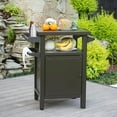 Domi Grill Carts Outdoor with Storage and Wheels, Whole Metal Portable