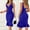 Blue, variant on Womens Fashion Knee Length Solid Bodycon Dresses Black Sexy Ruffle Sleeve Sleeveless Deep V-Neck Plus Size Ladies Dresses