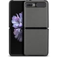 thumbnail image 2 of Galaxy Z Flip/Z Flip 5G Case,Ultra Slim Thin Litche Partten Premium Genuine Leather Shook-Proof Bumper Protective Cover Case for Samsung Galaxy Z Flip (2020),Gray, 2 of 9