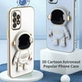 3D Cute Cartoon Astronaut Folding Stand Soft Phone Case for Samsung