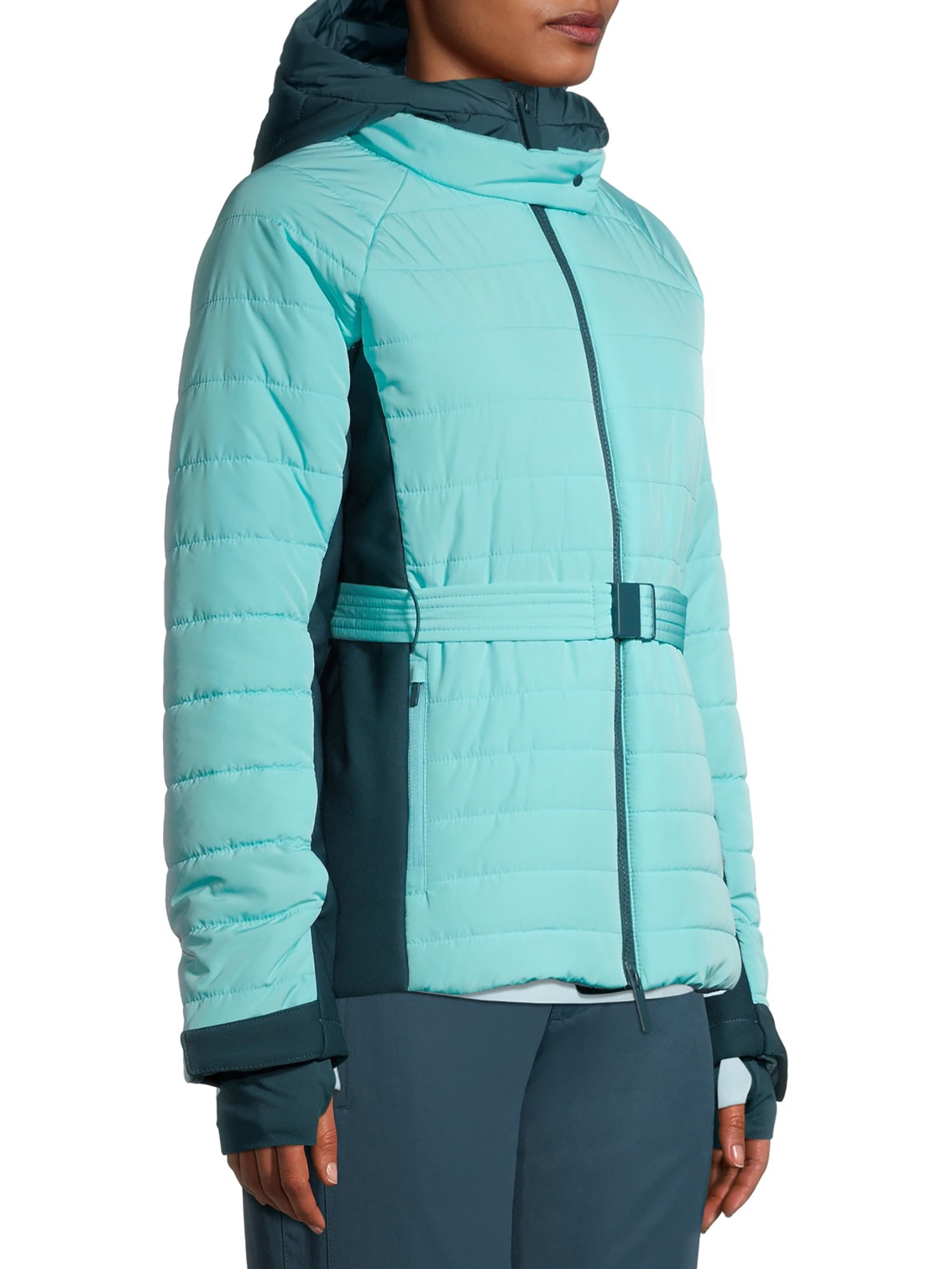 Swiss Tech Women's Belted Ski and Snowboard Jacket with Hood