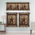 thumbnail image 5 of Texas Star Curtain Valances Set Farmhouse Country Star Wood Grain Kitchen Curtains 24&nbsp;inch Length Rod Pocket Valance and Tiers 3 Piece Set Small Bedroom Bathroom Laundry Decor, 5 of 9