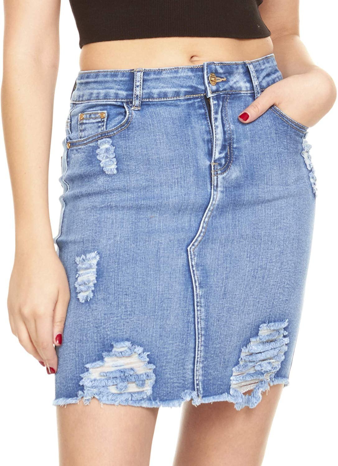 blue jean skirts at walmart