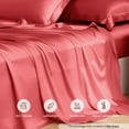 thumbnail image 2 of THXSILK Silk Flat Sheet,Grade 6A Silk Full Size Flat Sheet Only,100% Pure Mulberry Silk,Luxury Ultra Soft Breathable Cooling Bedding,Red, 2 of 6