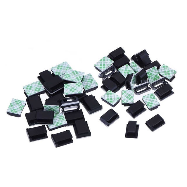 Miangastore 100 Pieces Adhesive Cable Clips Drop Clamp Cable Tie Holder for Car Office and Home