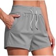 thumbnail image 3 of yillto Womens Running Sweatshorts Lightweight Loose Elastic Waist Drawstring Causal Jogger Pocket Shorts, 3 of 6