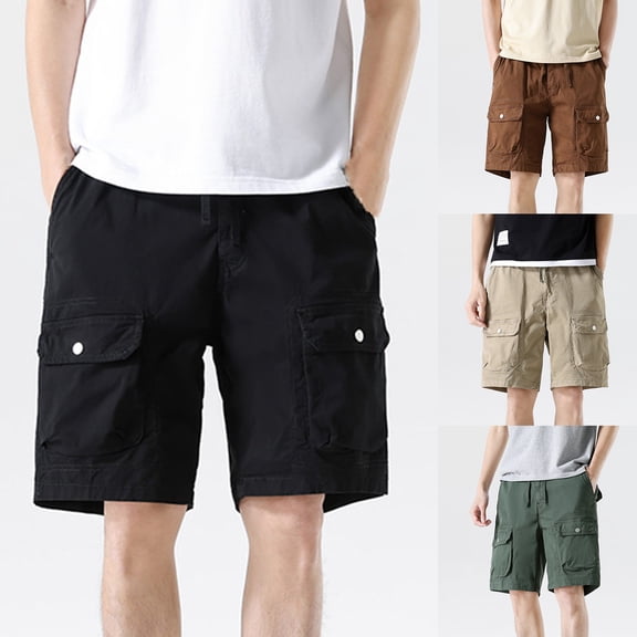 Akafmk Summer Cargo Shorts for Men Casual Work Shorts Relaxed Loose Fitting Stretch Hiking Beach Shorts with Multi Pockets, Sizes S-4XL
