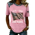 thumbnail image 3 of Youpwaven Women's 250th Anniversary USA 1776-2026 T-Shirt, Patriotic Waving Flag Graphic Top, 250 Years Celebration Independence Day Crew Neck Tee, 3 of 5