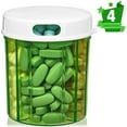 thumbnail image 3 of Dispensador de pastillas con 4 compartimentos, caja de medicamentos, vitaminas y suplementos, pastillero redondo en forma de botella JM, 3 of 5