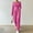 Hot Pink, variant on Womens Fashion New Solid Color V-neck Top+Long Pants Set with Pockets Casual Stripe Home Clothes Two-piece Set Long Sleeved V-neck Top Set All-Day Comfort Attire