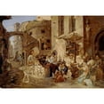 thumbnail image 2 of Alexander Lauréus 24x18 Black Ornate Framed Double Matted Museum Art Print Titled: Street View in Rome (1823), 2 of 5
