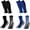 Black+Blue, variant on 2 Set Grip Soccer Socks with Shin Guard Sleeves Non Slip Soccer Leg Sleeve Socks For Men Women