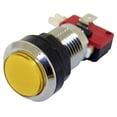 thumbnail image 2 of Arcade Game Silver Plated Illuminated Push Button (Yellow), 2 of 3