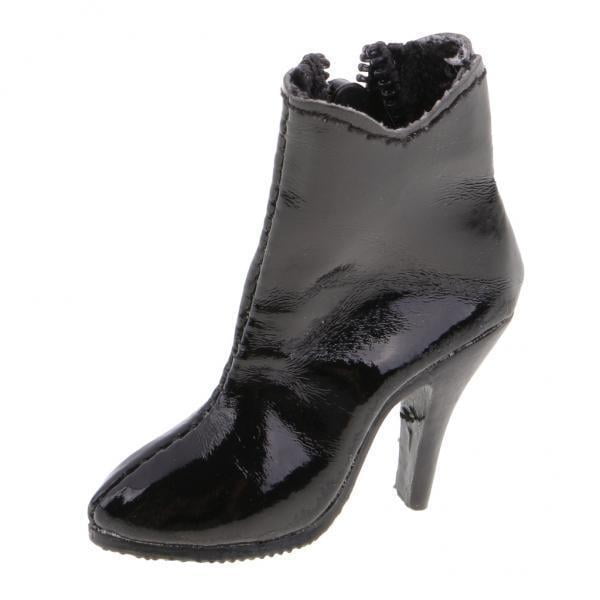Zapatos De Botines De Para Mujer A Escala 3x1/6 Para De ón De 12 Pulgadas Negro Baoblaze Zapatos de figuras de acción