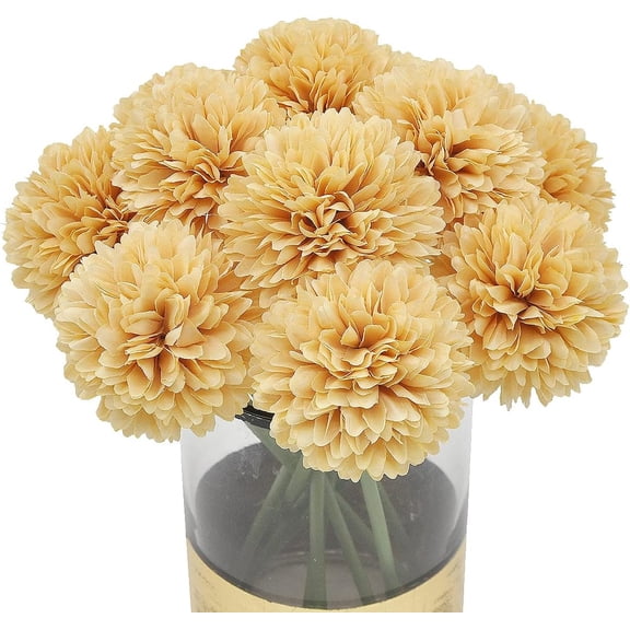 Artificial Fake Flower Plants Silk Chrysanthemum Ball Hydrangea Arrangements Wedding Bouquets Decor Home Kitchen Garden Party Table Floral Centerpieces DIY