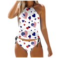thumbnail image 1 of YDLCAFD Easter Women's Split Swimsuit Set Independent Day Printed Split Bikini Beach Set, 1 of 4