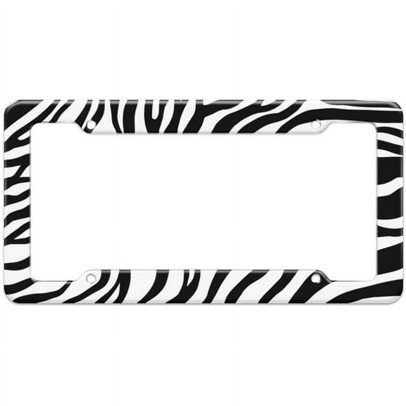 Zebra Stripes Black White Pattern License Plate Frame