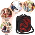 thumbnail image 5 of Picia Red Dragon On Black Lunch box Lunch bag for men women Large capacity Lunchbox Reusable Lunch bags Insulated Lunch bag Lunch box cooler, 5 of 9
