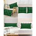 thumbnail image 6 of Hokiten Pillow Cases Standard Size Set of 2, Lumbar Pillow Covers, Dark Green Buffalo Check Satin Pillowcases with Zipper for Hair/Skin, Rustic Modern Art Green Plaid 20x26 Inches, 6 of 6