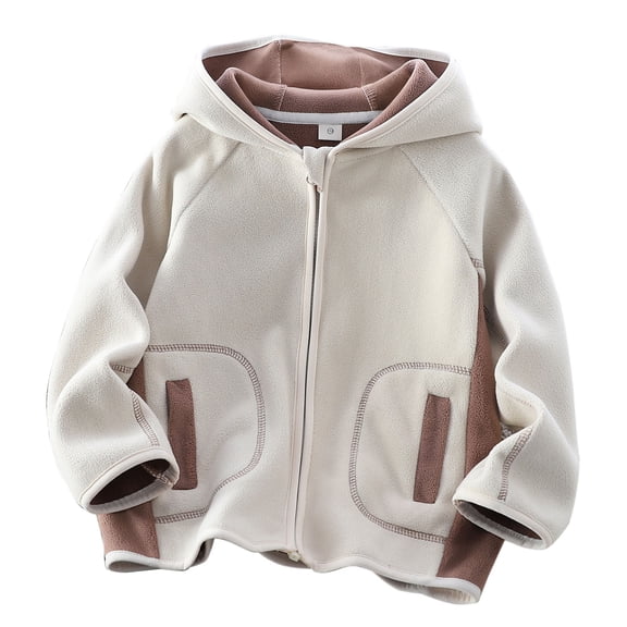 XYAIYT Hooded Jacket for Boys Zipper Up Color Block Sweatshirt Coat with Pockets Fashion Outerwear Daily Casual