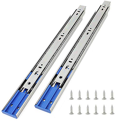 2 Pairs 18 Inch Hardware 3-Section 100 LB Capacity Soft Close Full Extension Ball Bearing Side Mount Drawer Slides