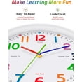 thumbnail image 2 of Silent Kids Wall Clock – Non-Ticking, Battery-Powered, Ideal for Teaching Time and Stylish Décor in Any Room - 12 Inch, 2 of 7
