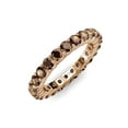 thumbnail image 2 of Smoky Quartz 3mm Shared Prong Eternity Band 2.10 ct tw to 2.60 ct tw in 14K Rose Gold.size 5.0, 2 of 7