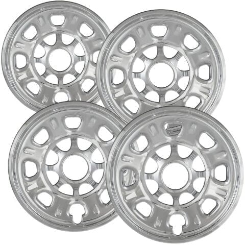 Set of 4 18 inch Chrome Wheel Skins Covers compatible with 11-14 GMC Sierra 2500 3500 HD WT 11-19 Chevrolet Silverado 2500 3500 HD WT Impostors for 8096 Wheel Series