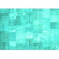 thumbnail image 1 of Ahgly Company Indoor Rectangle Patchwork Turquoise Blue Transitional Area Rugs, 4' x 6', 1 of 4
