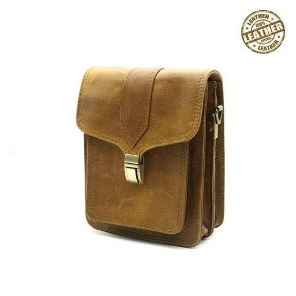 Brown Leather Flap Bumbag