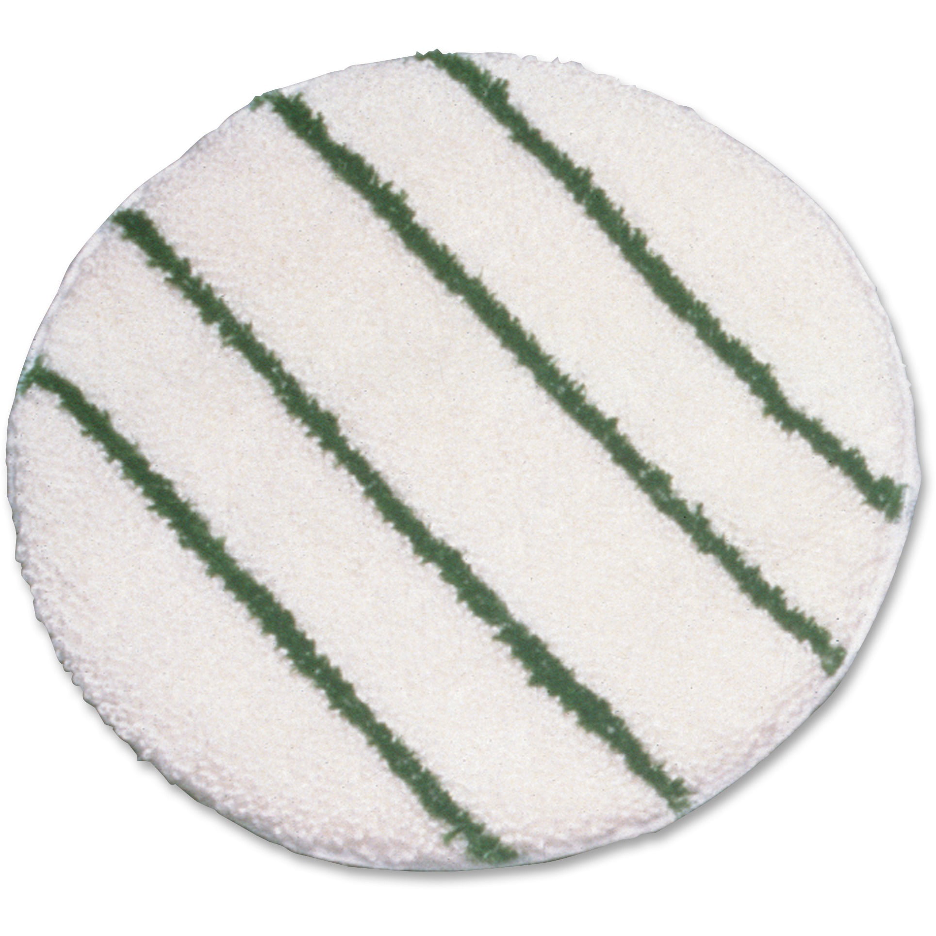 21 In RUBBERMAID FGP27100WH00 Carpet Bonnet White w/Green Stripe 
