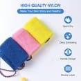 thumbnail image 4 of Okaka 3 Pcs African Net Bath Sponge, Double Layer Exfoliating Body Scrubber Washcloth With Handle For All Ages, 4 of 7