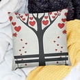 thumbnail image 2 of BANET Throw Pillow Cushion Cover, Trees with Hearth Shaped Leaves and a Bench Nature Design, Decorative Square Accent Pillow Case White, 2 of 5