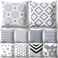 thumbnail image 3 of Koszal Grey Background Geometric Square Throw Pillow Case Cushion Cover Bedding Article, 3 of 7