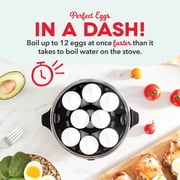 Dash Deluxe Egg Cooker, 12 Egg Electric Boiler, Hard Boiled & Poached, Black