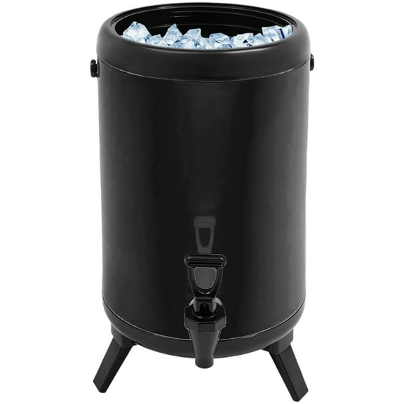 Food Grade Stainless Steel Hot Cold Beverage Dispenser Double-Layer Milk Teas Bucket Drink Container with Spigot