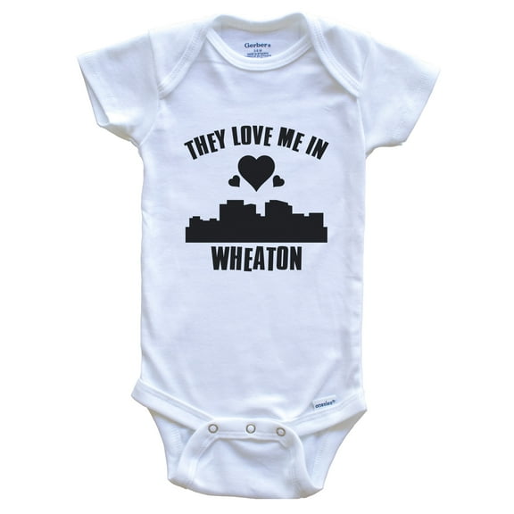 They Love Me in Wheaton Maryland Hearts Skyline Baby Bodysuit, 0-3 months white