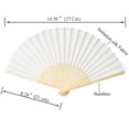thumbnail image 2 of Hand Fan SL Crafts - Tela de seda imitada (bambú, 24 unidades), color blanco, 2 of 5