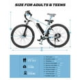 thumbnail image 5 of Racer Electric Bicycle for Adults, 21-Speed Mountain Ebike with 1200W 28MPH Brushless Motor, 48V10.4Ah Removable Battery, 27.5X2.1 Tire Step Over E-MTB, White with Fender & Rear Rack, 5 of 5