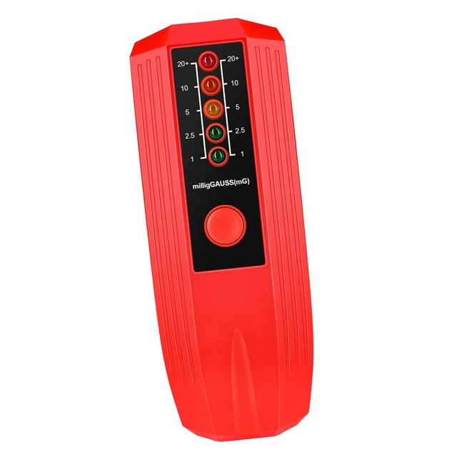 Probador EMF Herramienta de Prueba EMF Digital Portátil con Luz Indicadora LED para Equipos de Medición Domésticos Campo Electromagnético de O Rojo Negro Pegatina