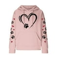 thumbnail image 4 of Qulqfy Heart Tops for Women 2026 Waffle Knit Graphic Hooded Pink Shirts Fall Spring Long Sleeve Shirts Women's Holiday Tops S, 4 of 4