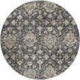 thumbnail image 2 of Addison Rugs Dream Shag Premium Machine Washable Traditional Ornate Shadow Round Rug, 8' x 8', 2 of 8