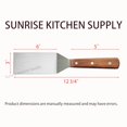thumbnail image 6 of Sunrise Kitchen Supply Stainless Steel Turner Spatula & Meat Fork with Wood Handle (6" x 3" Spatula), 6 of 8