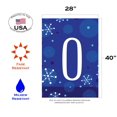 thumbnail image 2 of Toland Home Garden Winter Snowflakes Monogram O Personalized Winter Flag Double Sided 28x40 Inch, 2 of 5