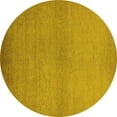 thumbnail image 1 of Ahgly Company Indoor Round Solid Yellow Modern Area Rugs, 4' Round, 1 of 4