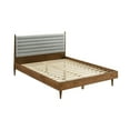 thumbnail image 2 of Farmhouse Wood Bed Frame - Platform Bed with Headboard - Walnut Finish - Queen King Size, 2 of 9