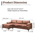 thumbnail image 2 of XIZZI 100" Modular Sectional Sofas with Reversible Chaise, Comfy 3 Seater Suede Sofa with Wide Seat, L Shaped Sectional Couches for Living Room-Brown, 2 of 8