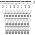 thumbnail image 1 of 50 Pcs Curtain Hooks, 1.5 inch Curtain Rings, 4mm Thicken Rustproof Curtain Rings with Clips, Metal Curtain Clips for Hanging Drapery Drapes Bows, Silver, 1 of 7